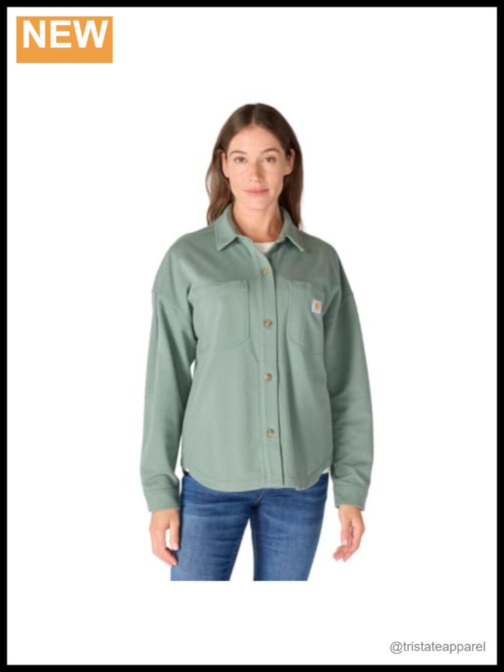 Carhartt Durham Knit Overshirt Button Front Loose Fit Work Utility Top